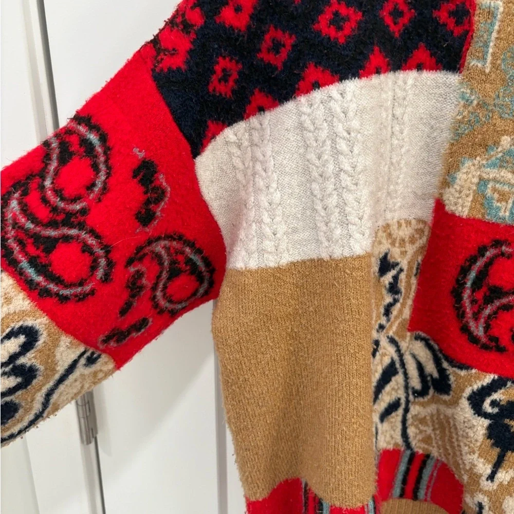 Anthropologie Rachael Patchwork Knit Sweater Size Medium - Picture 6 of 15